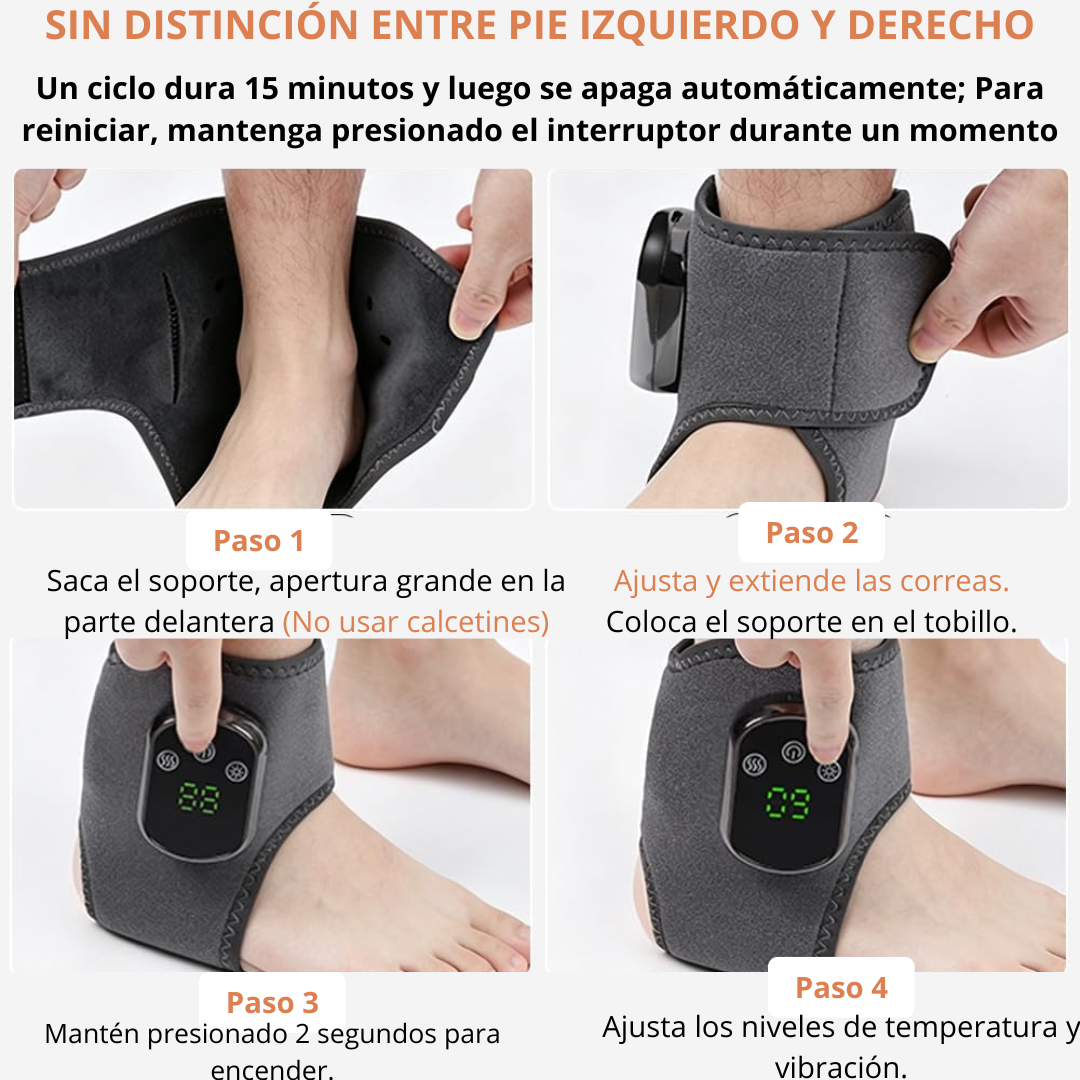 Tobillera masajeadora con 5 temperaturas y 3 intensidades